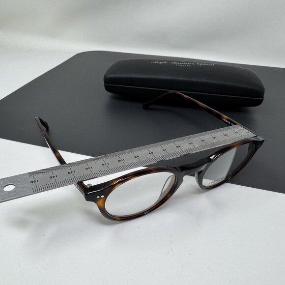 Anglo American Optical Mod 406 TO 47mm Dark Tortoise Glasses England 47 [] 21 - Picture 8 of 12